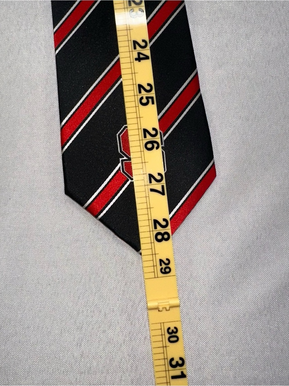 Eagles Wings NC State Wolfpack NCAA Men’sStriped Red Black Logo Tie - Picture 5 of 5